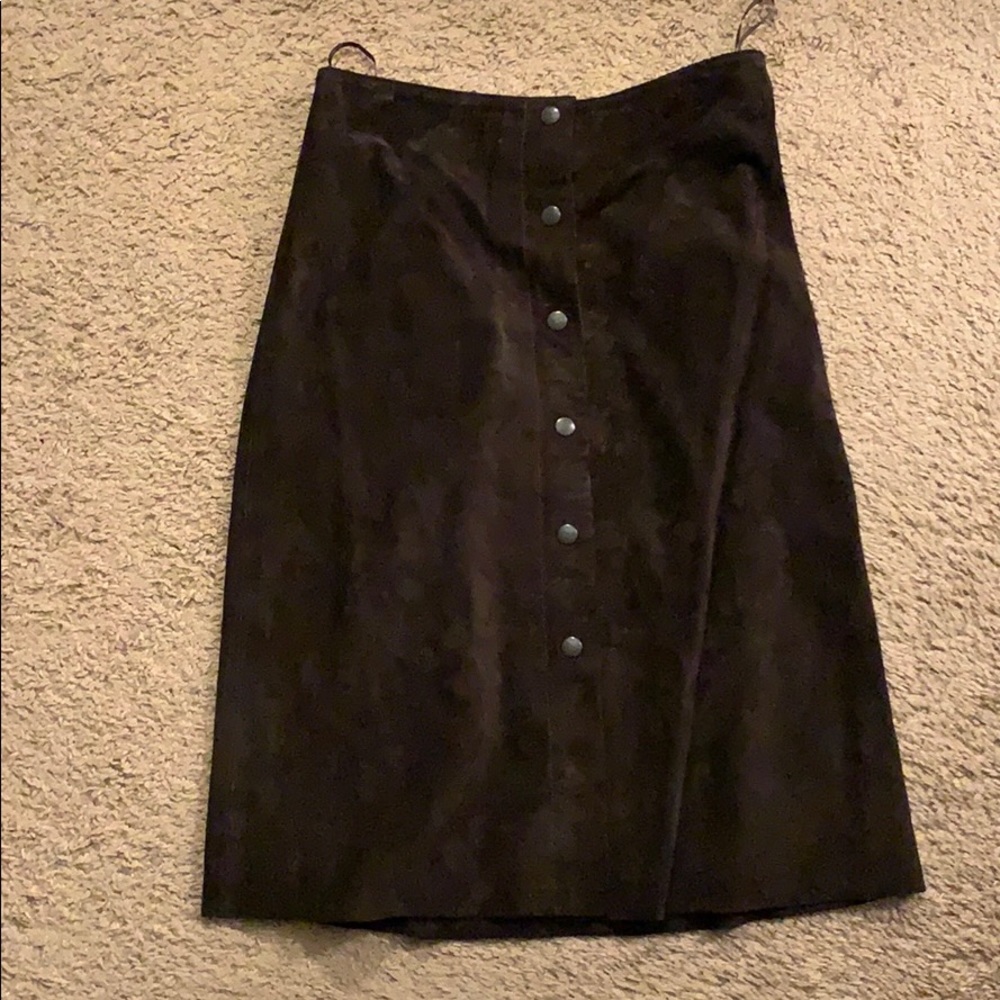 Banana Republic chocolate brown suede skirt